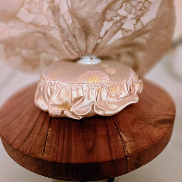 Vintage Dresden Lace Porcelain German Half Doll Pincushion Figurine - Picture 8 of 14